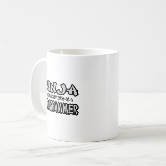 Ninja...Programmierer Kaffeetasse (Vorderseite Links)