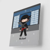 Ninja Quadratische Wanduhr (Winkel)