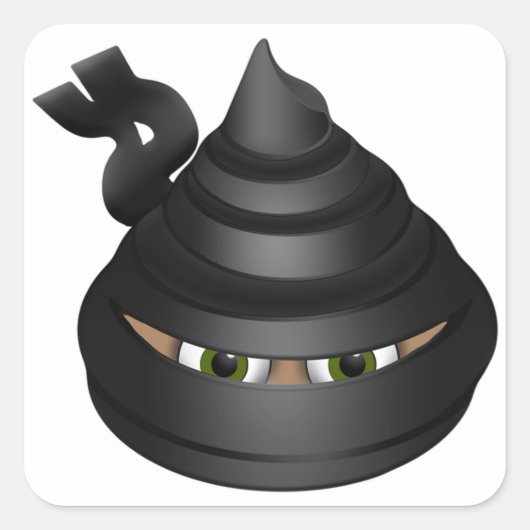 Ninja Quadratischer Aufkleber (Vorderseite)