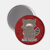 Ninja Raccoon! In Red Magnet (Vorderseite/Rückseite)