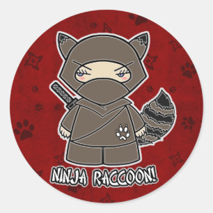 Ninja Raccoon! Rote Aufkleber