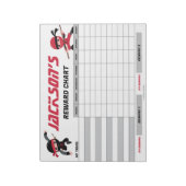 Ninja Red Black Rewards Chart Personalisierte Aufg Notizblock (Rotiert)