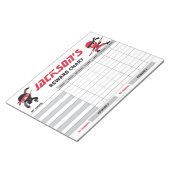 Ninja Red Black Rewards Chart Personalisierte Aufg Notizblock (angewinkelt)