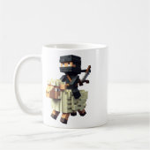 Ninja-Reiter-Schaf-Block-Style-Charakter-Pixel-Art Kaffeetasse (Links)