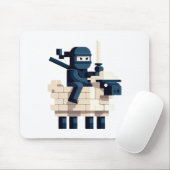 Ninja-Reiter-Schaf-Blockstil-Charakter-Pixelkunst Mousepad (Mit Mouse)