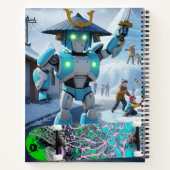 Ninja Robot Spiral Notebook Notizblock (Rückseite)