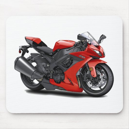 Ninja Rot-Fahrrad Mousepad (Vorne)