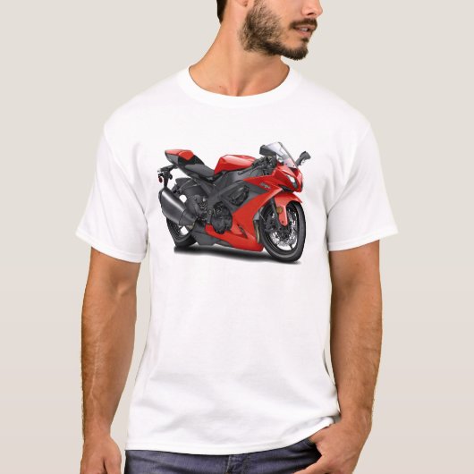 Ninja Rot-Fahrrad T-Shirt (Vorderseite)
