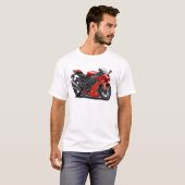 Ninja Rot-Fahrrad T-Shirt (Vorne ganz)