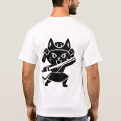 Ninja Samurai Cat Warrior T-Shirt (Rückseite)