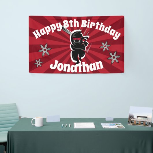 Ninja Samurai Personalisiert Happy Birthday Banner (Messeveranstaltung)