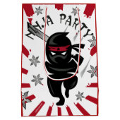 Ninja Samurai Warrior Birthday Party Geschenktasch Mittlere Geschenktüte (Rückseite)