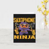 Ninja Saxophonist Saxophone Tee Karte (Gelbe Blume)