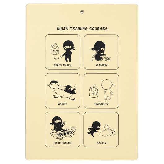 Ninja-Schulungen, benutzerdefinierte Farbe Klemmbrett (Rückseite)