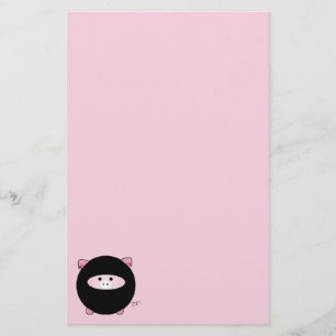 Ninja Schwein auf Rosa Briefpapier