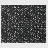 Ninja-Schwerter, die Sterne-Muster und Weiß Geschenkpapier (Flach)