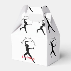 Ninja-Schwertfrau Silhouette Donner_Cove Geschenkschachtel