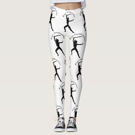 Ninja Schwertfrau Silhouette Thunder_Cove Leggings (Vorderseite)