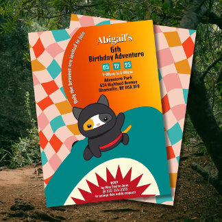 Ninja Shark Adventure zum Geburtstag Einladung