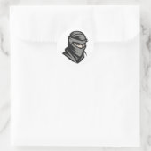 Ninja Shinobi Head Portrait Runder Aufkleber (Tasche)