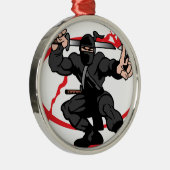 Ninja Silbernes Ornament (Rechts)