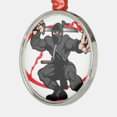 Ninja Silbernes Ornament (Links)