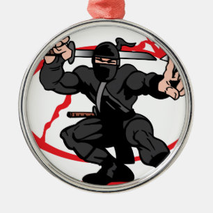 Ninja Silbernes Ornament