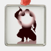 Ninja Silbernes Ornament (Vorne)
