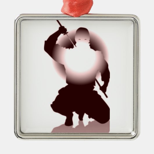 Ninja Silbernes Ornament (Vorne)