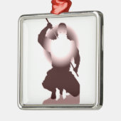Ninja Silbernes Ornament (Links)