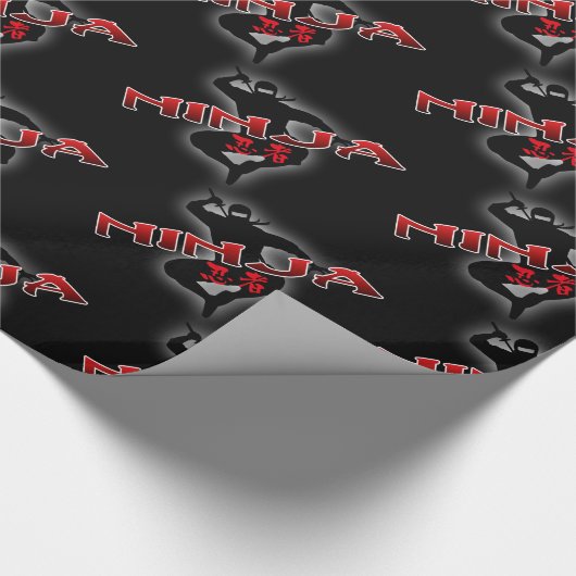 Ninja Silhouette Geschenkpapier (Ecke)