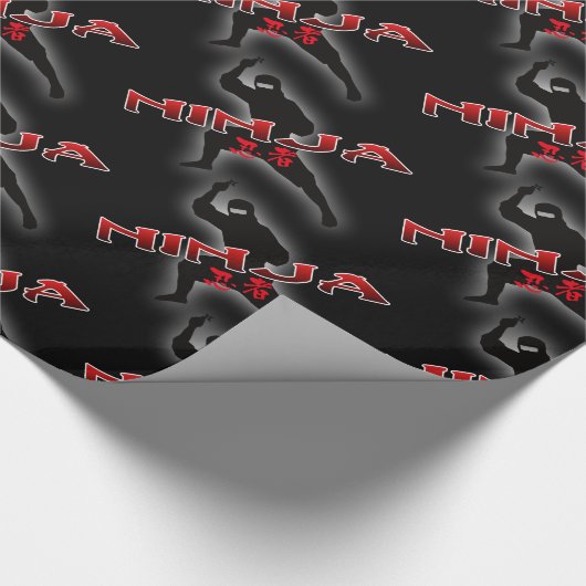 Ninja Silhouette Geschenkpapier (Ecke)