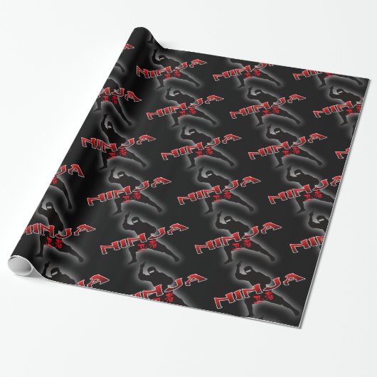 Ninja Silhouette Geschenkpapier (Ungerollt)