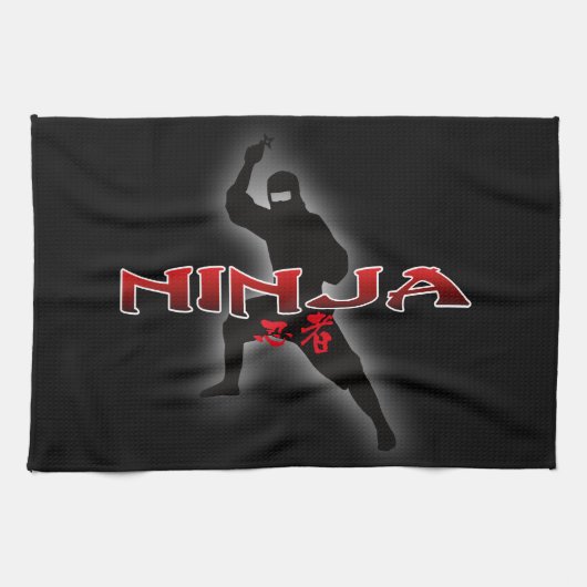 Ninja Silhouette Geschirrtuch (Horizontal)