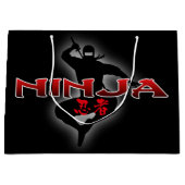 Ninja-Silhouette Große Geschenktüte (Vorderseite)
