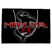 Ninja-Silhouette Große Geschenktüte (Rückseite)