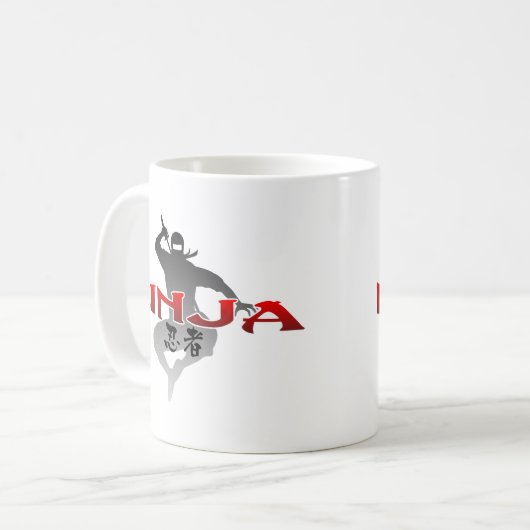 Ninja Silhouette Kaffeetasse (Vorderseite Links)