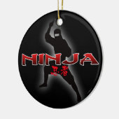 Ninja Silhouette Keramikornament (Links)