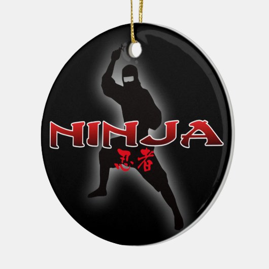 Ninja Silhouette Keramikornament (Links)