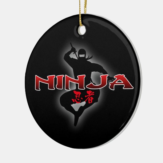 Ninja Silhouette Keramikornament (Links)