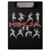 Ninja Silhouette Klemmbrett (Vorderseite)