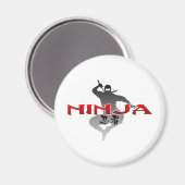 Ninja Silhouette Magnet (Vorderseite/Rückseite)