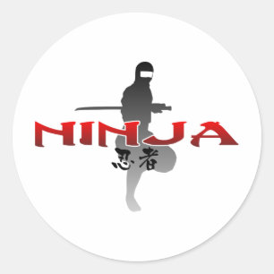 Ninja Silhouette Runder Aufkleber