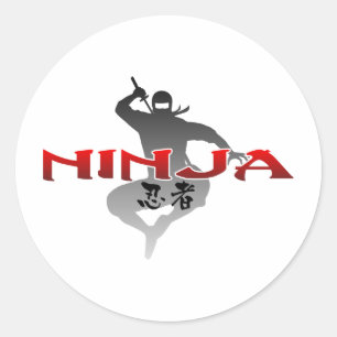 Ninja Silhouette Runder Aufkleber