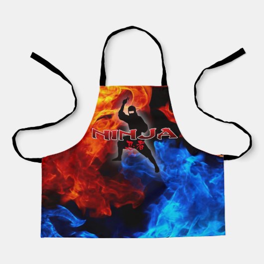 Ninja Silhouette Schürze (Vorderseite)