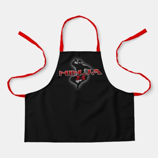 Ninja Silhouette Schürze (Vorderseite)