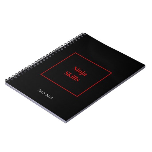 Ninja Skills Notebook personalisierter Name Notizblock (Linke Seite)