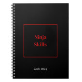 Ninja Skills Notebook personalisierter Name Notizblock (Vorderseite)