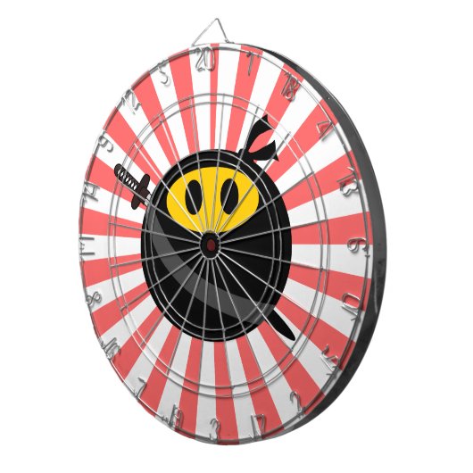Ninja Smiley Dartscheibe (Vorderseite rechts)