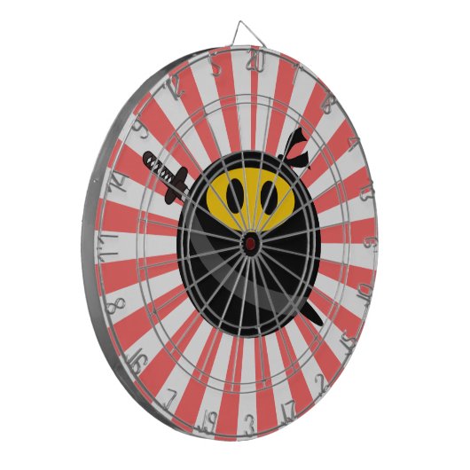 Ninja Smiley Dartscheibe (Vorderseite Links)